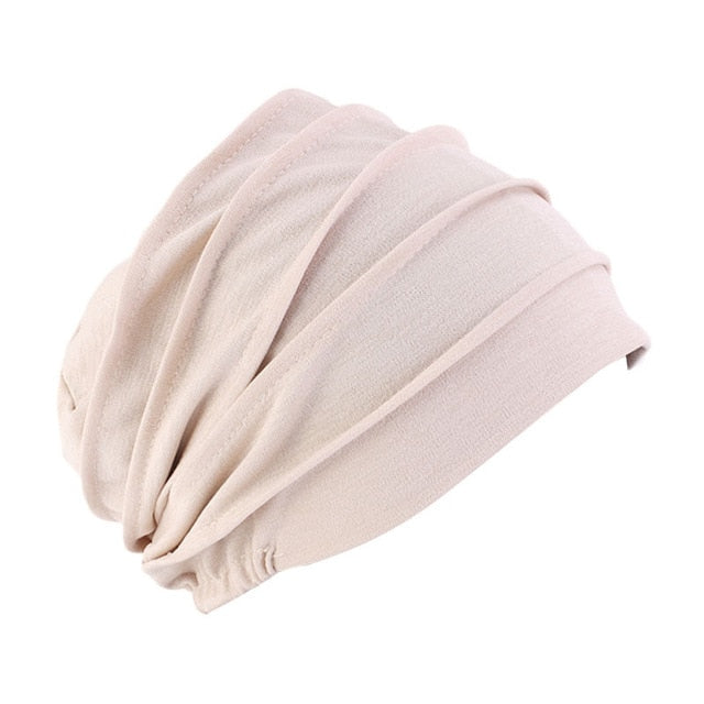 Elastic Cotton Turban Hat Solid Color Women Warm Winter Headscarf Bonnet Inner Hijabs Cap Muslim Hijab Wrap-women scarves-4-All10dollars.com