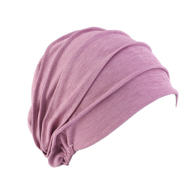 Elastic Cotton Turban Hat Solid Color Women Warm Winter Headscarf Bonnet Inner Hijabs Cap Muslim Hijab Wrap-women scarves-8-All10dollars.com