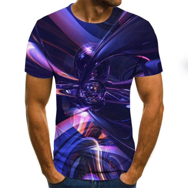 casual men's T-shirt short-sleeved visual pattern-men shirts-TXU-1118-L-All10dollars.com