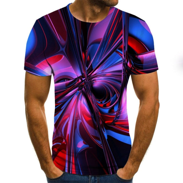 casual men's T-shirt short-sleeved visual pattern-men shirts-TXU-1122-XXL-All10dollars.com