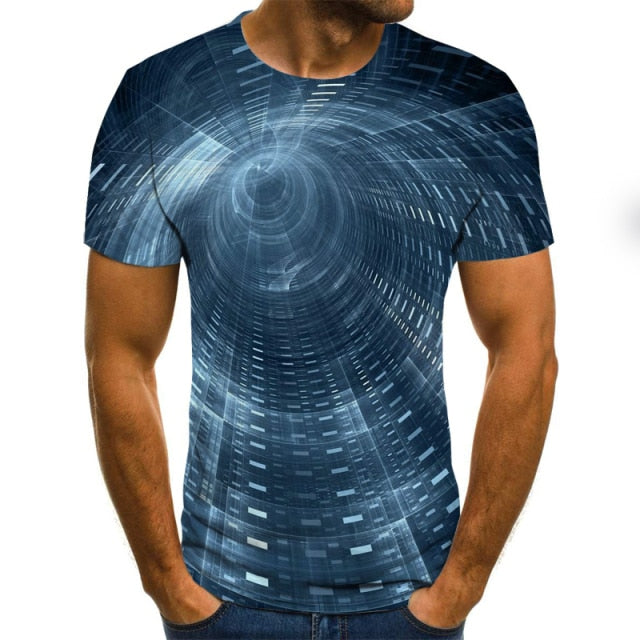 casual men's T-shirt short-sleeved visual pattern-men shirts-TXU-1733-XS-All10dollars.com