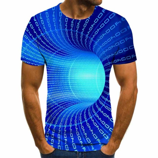 casual men's T-shirt short-sleeved visual pattern-men shirts-TXU-2104-XXXL-All10dollars.com