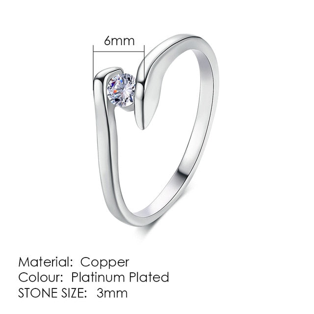 Debi Austrian Cubic Zirconia Engagement/Wedding Rings-Wedding Ring-5.5-R198-All10dollars.com