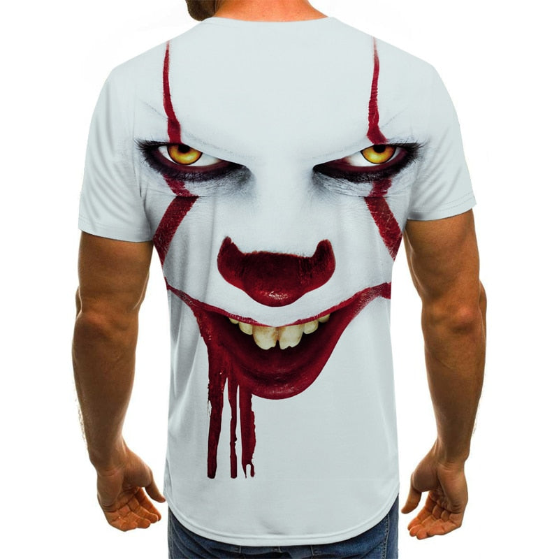 Scary Clown men's T-shirt top-sleeved round neck shirt-Men shirt-All10dollars.com