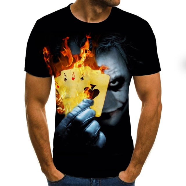Scary Clown men's T-shirt top-sleeved round neck shirt-Men shirt-TXU-1722-6XL-All10dollars.com
