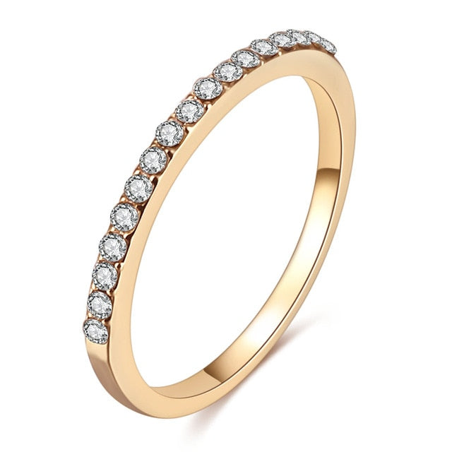 Rose Gold Color Twist Wedding Engagement Ring with Crystals-Rose gold ring-8 2-R361-All10dollars.com