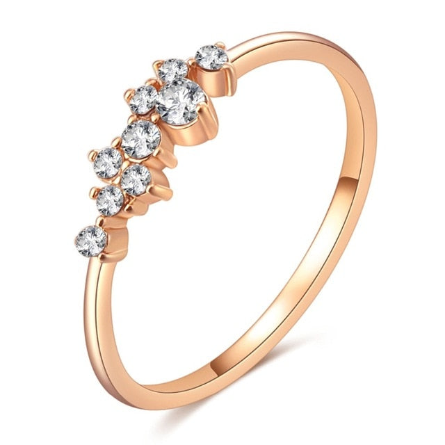Rose Gold Color Twist Wedding Engagement Ring with Crystals-Rose gold ring-8 2-R344-All10dollars.com
