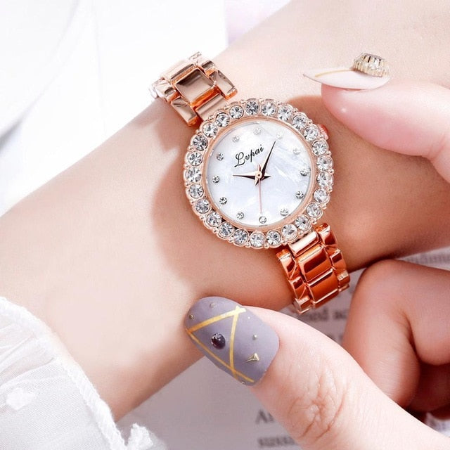 Luxury Bracelet Watches Set-women watches-Rose White-All10dollars.com