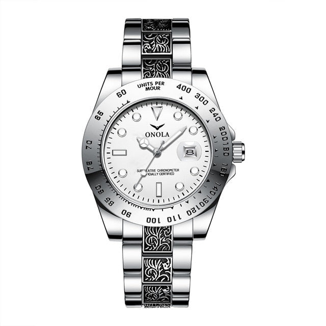 stainless steel men's luxury wrist watch-wrist watch-ON3814 silver white-All10dollars.com