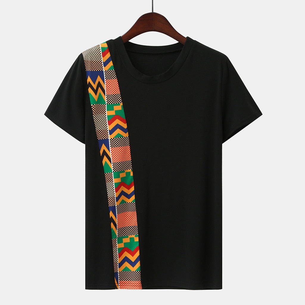 Couple Clothing Summer T Shirt with kente design-couples clothing-All10dollars.com