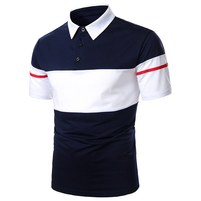 Men Polo Shirt Short Sleeve Lapel With Streetwear Casual Fashion tops-men shirt-DB10-blue-XL-All10dollars.com