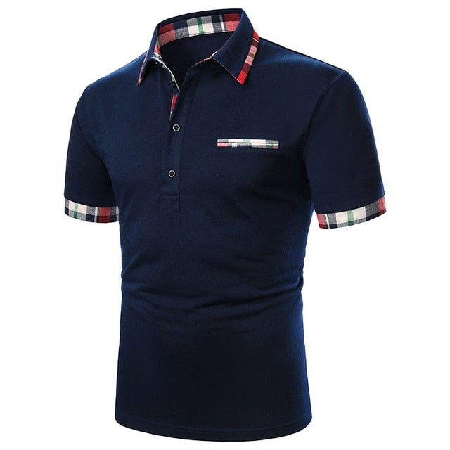 Men Polo Shirt Short Sleeve Lapel With Streetwear Casual Fashion tops-men shirt-DB26-blue-L-All10dollars.com