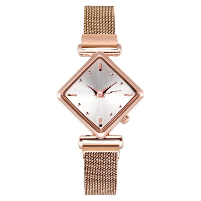 Women Square Watch Luxury Ladies Quartz Magnet Buckle Gradient Watches-women watches-XR4396-RGWH-All10dollars.com