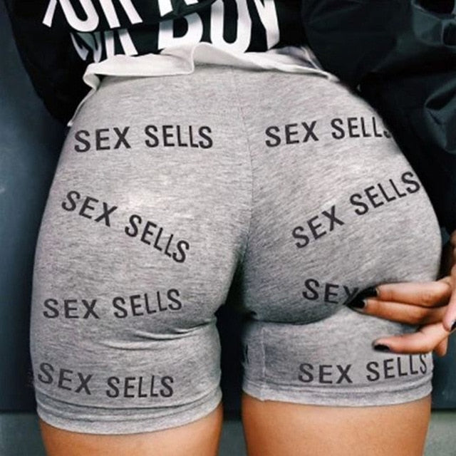 Women Booty Snack Shorts Caution Slippery When Wet Pants-booty snack pants-Gray-XL-All10dollars.com