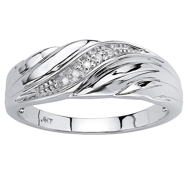 Crystal Men's Women's Wedding Rings Couple's Engagement-6-silver-All10dollars.com