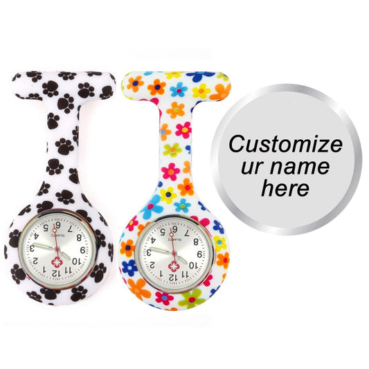 Personalized Engraved With Your Name Brooch Pin Silicone Nurse Watch-nurses watch-All10dollars.com