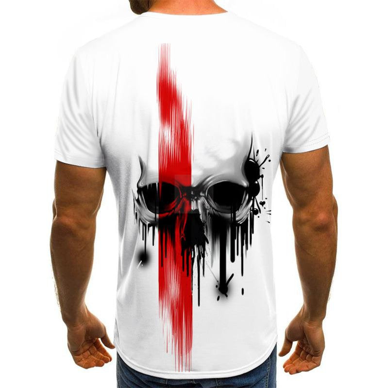 Men's T -Shirt Horror skull White Tops 3D Printed-men top-All10dollars.com