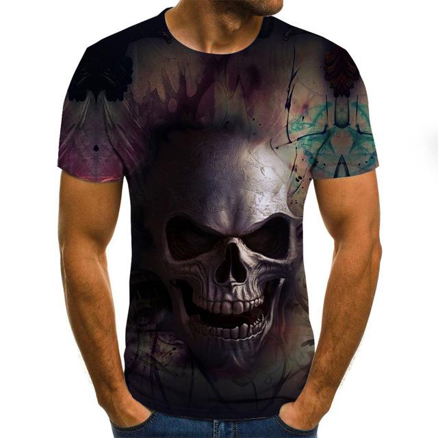 Motorbike Tee Skull shirt-skull print tops-TXU-1643-L-All10dollars.com