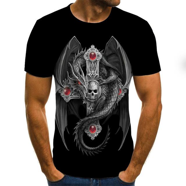 Motorbike Tee Skull shirt-skull print tops-TXU-1647-5XL-All10dollars.com
