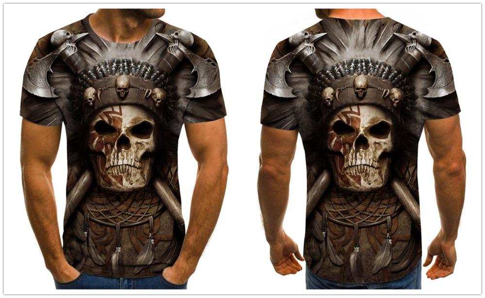 Motorcycle Skull 2 Men's Brown T-shirt-motorcyle men tops-All10dollars.com