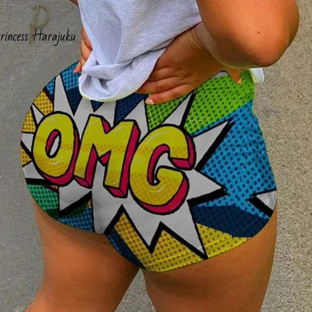 Women Candy High Waist Booty Shorts-booty snack pants-32-XL-All10dollars.com