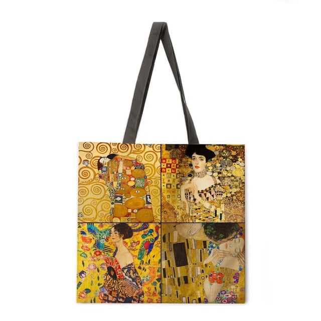 Reusable shopping Tote Bags Ethnic Print-Women Handbags-6-L-All10dollars.com