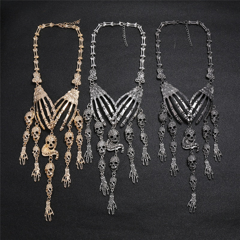 Skull Necklace Punk Women Chunky Jewelry-All10dollars.com