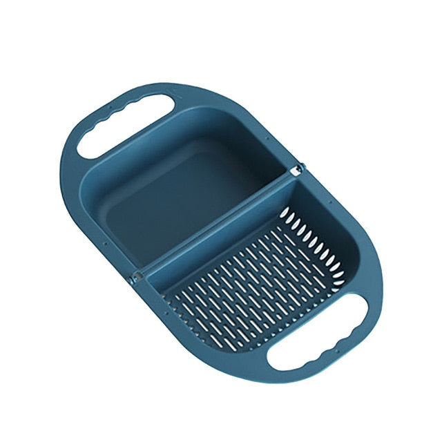 Foldable Drain Basket Fruit Vegetable Container-kitchen strainer-Blue-All10dollars.com