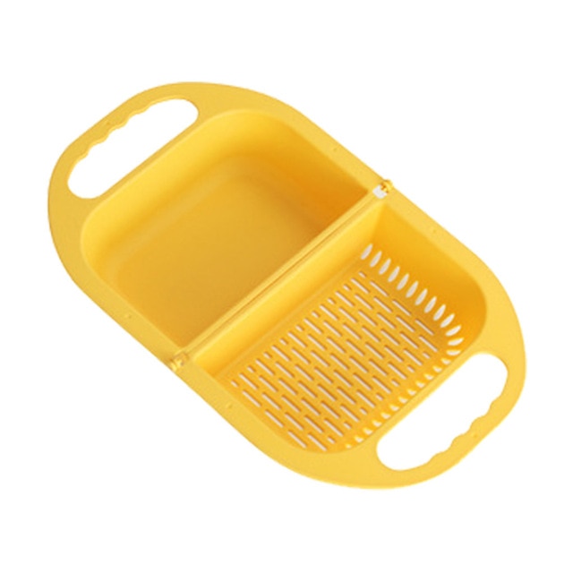 Foldable Drain Basket Fruit Vegetable Container-kitchen strainer-Yellow-All10dollars.com