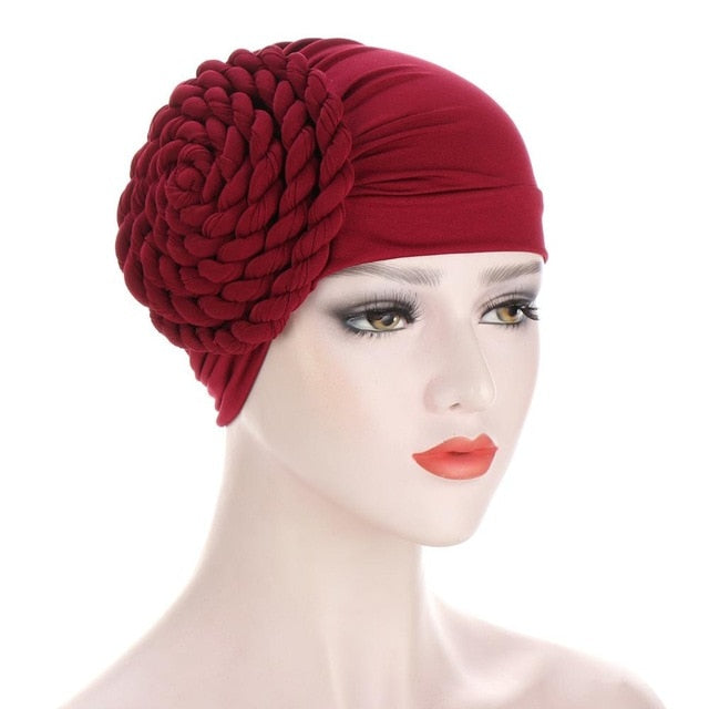 Winter Hat Beanie Braided turban bonnet head - Twisty-African Braids Turbans for woman-red-All10dollars.com