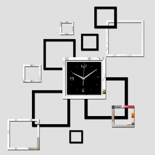 Fashion DIY Wall Clock Sticker Quartz Living Room Acrylic Mirror-DIY wall clock-All10dollars.com