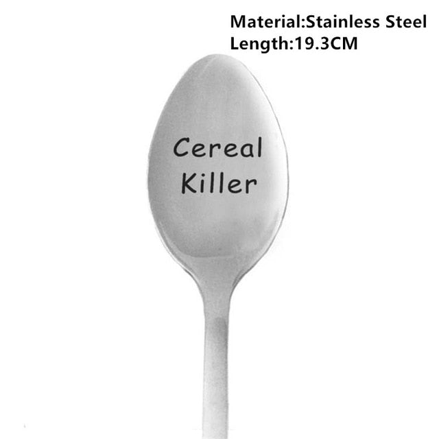 Anniversary Gift Boyfriend Stainless Spoon Love Girlfriend Present - 2 pk-Forks-Cereal Killer-All10dollars.com