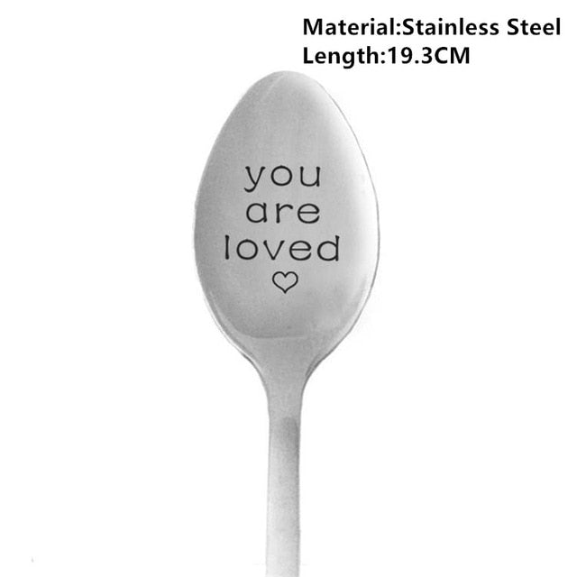 Anniversary Gift Boyfriend Stainless Spoon Love Girlfriend Present - 2 pk-Forks-you are loved-All10dollars.com