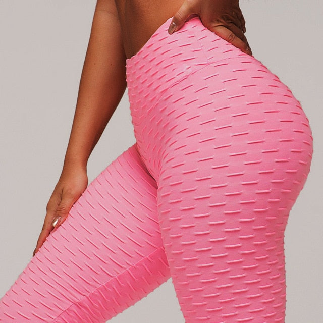 Butt Crack Leggings Women Hip Scrunchy Elastic High Waist Breathable Slim Pants-women pants-pink-XS-All10dollars.com