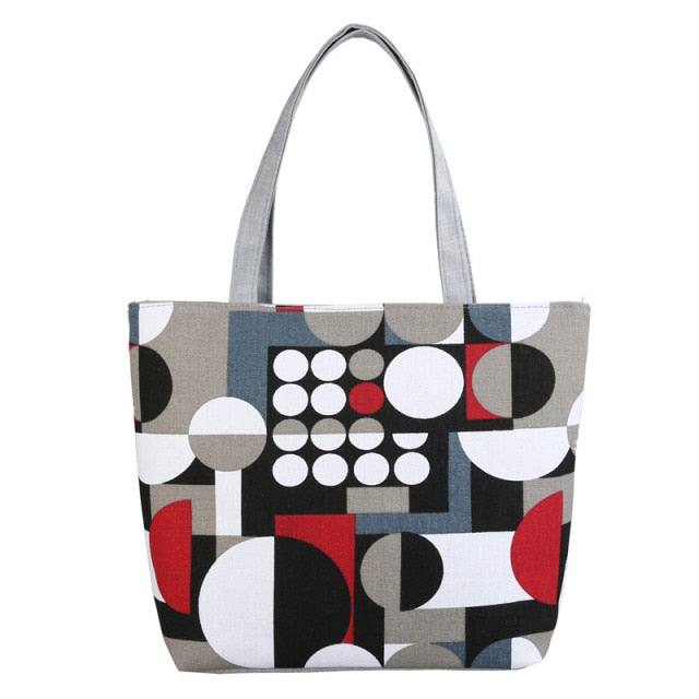 Women's Printed Canvas Tote Bag-Women Handbags-Style 11-All10dollars.com