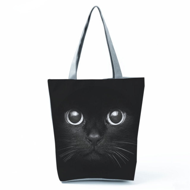 Large Cat Printed Fabric Eco Handbag-handbag-hl1298 Cat Handbag-All10dollars.com
