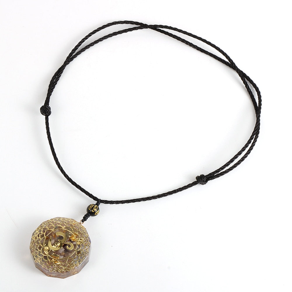 Natural Stone Tiger Eye Necklace Yoga Healing Pendant Epoxy Jewelry-All10dollars.com