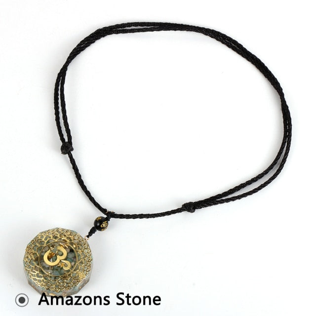 Natural Stone Tiger Eye Necklace Yoga Healing Pendant Epoxy Jewelry-zons Stone-All10dollars.com