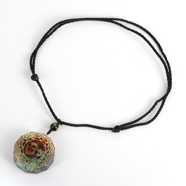 Natural Stone Tree of life Necklace Healing Epoxy Pendant Jewelry-N0257 OM-All10dollars.com