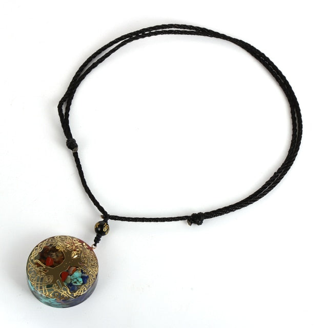 Natural Stone Tree of life Necklace Healing Epoxy Pendant Jewelry-N0259 Tree-All10dollars.com