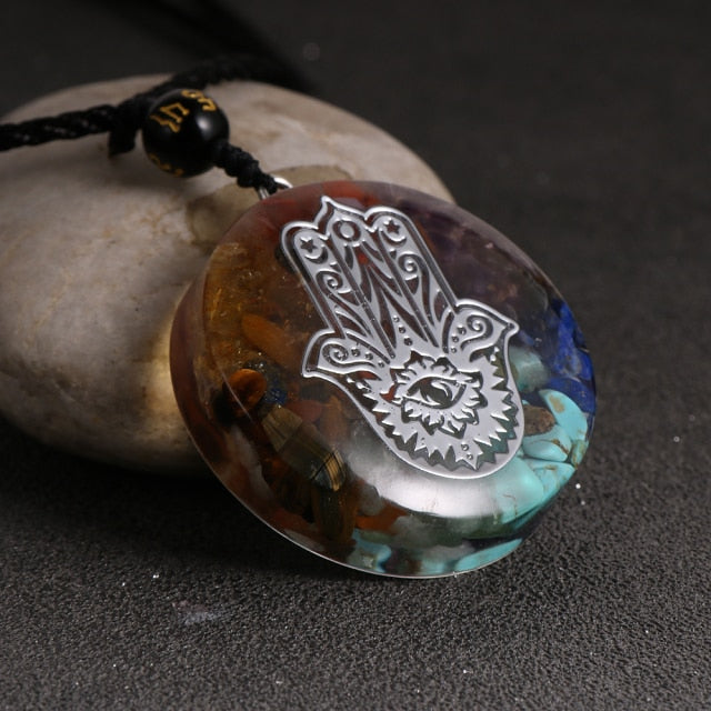 Natural Stone Tree of life Necklace Healing Epoxy Pendant Jewelry-N0245 Hand S-All10dollars.com