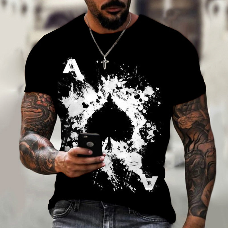 Spade Printed T-shirt Street wear-men spasde-All10dollars.com