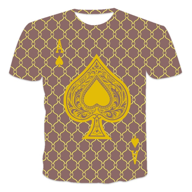 Spade Printed T-shirt Street wear-men spasde-yel30080-6XL-All10dollars.com