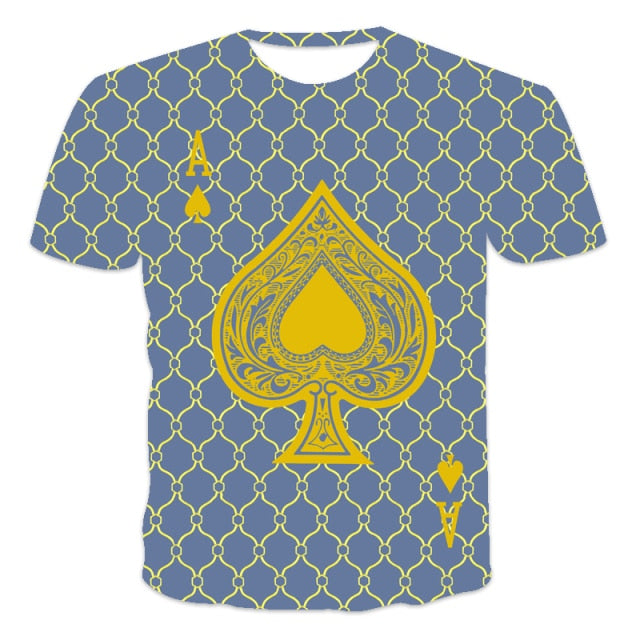 Spade Printed T-shirt Street wear-men spasde-yel30085-XS-All10dollars.com