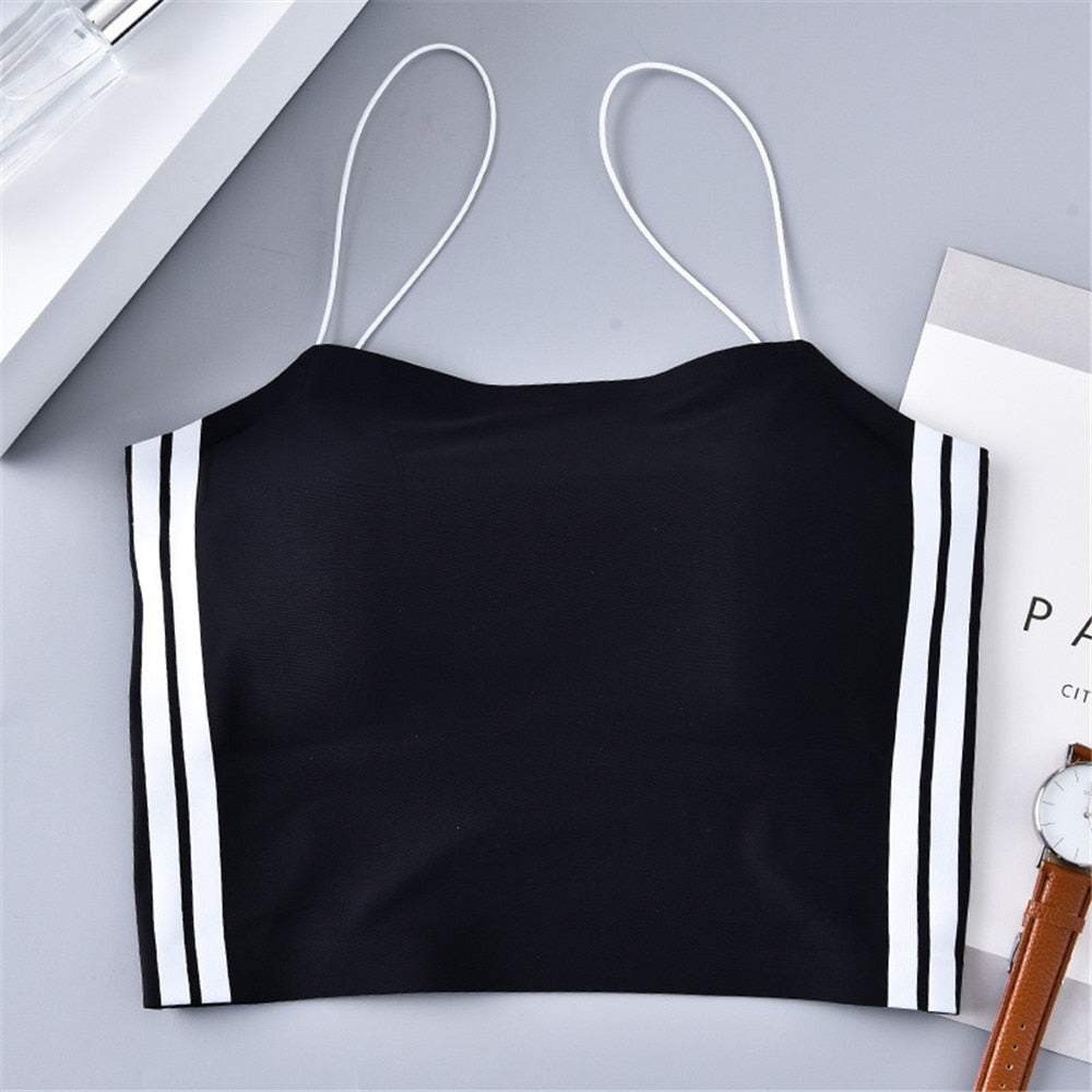 Black and White Women Yoga Vest Sports Bra Underwear-Underwear-black-All10dollars.com