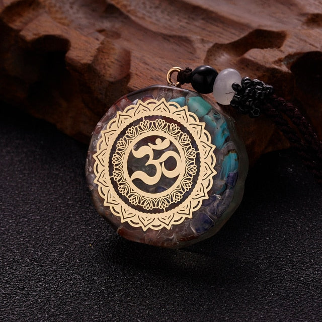 Orgonite Natural Stone Pendant Rope Chain Necklace Meditation Jewelry-NC20Y0439-All10dollars.com