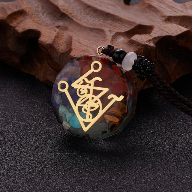 Orgonite Natural Stone Pendant Rope Chain Necklace Meditation Jewelry-NC21Y0299-1-All10dollars.com