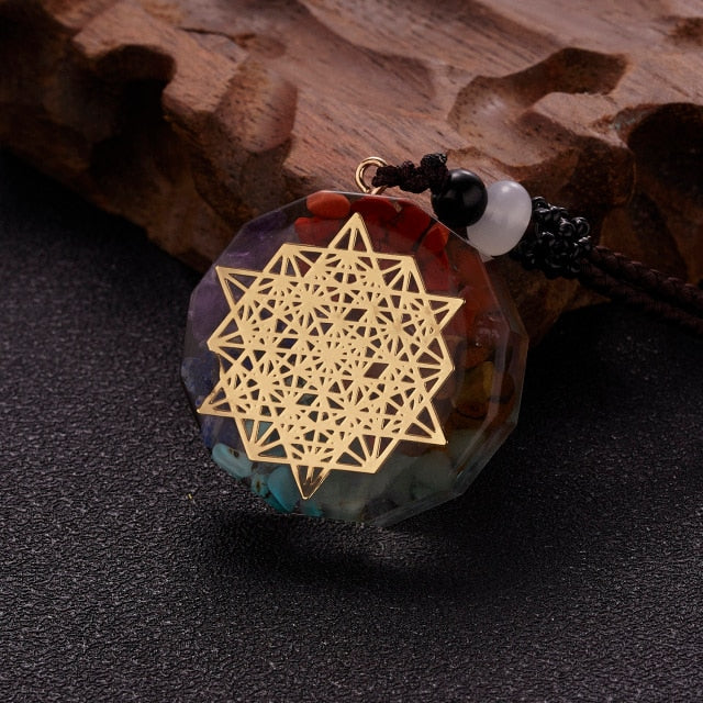 Orgonite Natural Stone Pendant Rope Chain Necklace Meditation Jewelry-NC21Y0299-5-All10dollars.com