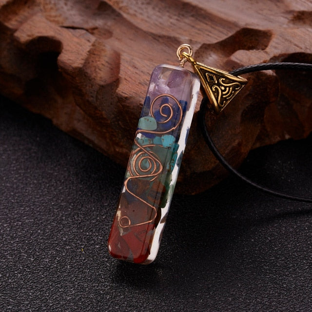 Orgonite Natural Stone Pendant Rope Chain Necklace Meditation Jewelry-NC20Y0436-1-All10dollars.com