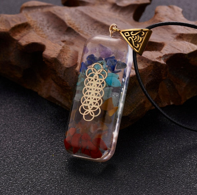Orgonite Natural Stone Pendant Rope Chain Necklace Meditation Jewelry-NC20Y0436-3-All10dollars.com